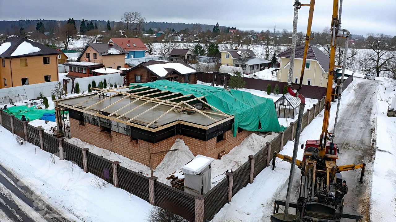 Дом «Боровский» кирпич + рубленое бревно