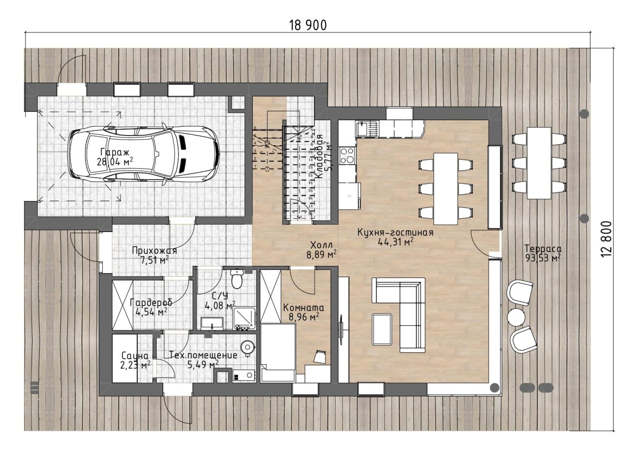 план 1 эт. дом по проекту Рига